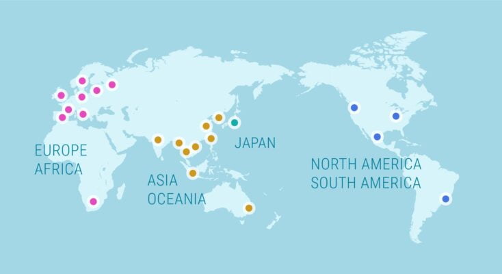 Anest Iwata Global Map
